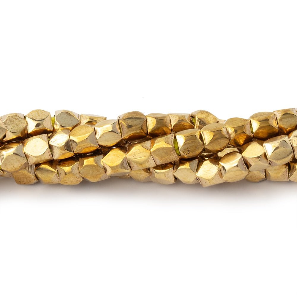 Hand Polished Red Brass Faceted Nugget Beads on an 8 inch Strand (ONLINE ORDER ONLY)