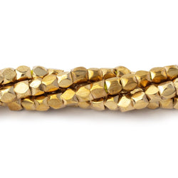 Hand Polished Red Brass Faceted Nugget Beads on an 8 inch Strand (ONLINE ORDER ONLY)