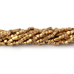 Hand Polished Red Brass Faceted Nugget Beads on an 8 inch Strand (ONLINE ORDER ONLY)