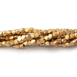 Hand Polished Red Brass Faceted Nugget Beads on an 8 inch Strand (ONLINE ORDER ONLY)