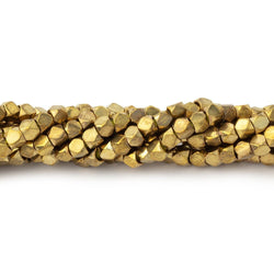 Hand Polished Yellow Brass Faceted Nugget Beads on an 8 inch Strand (ONLINE ORDER ONLY)
