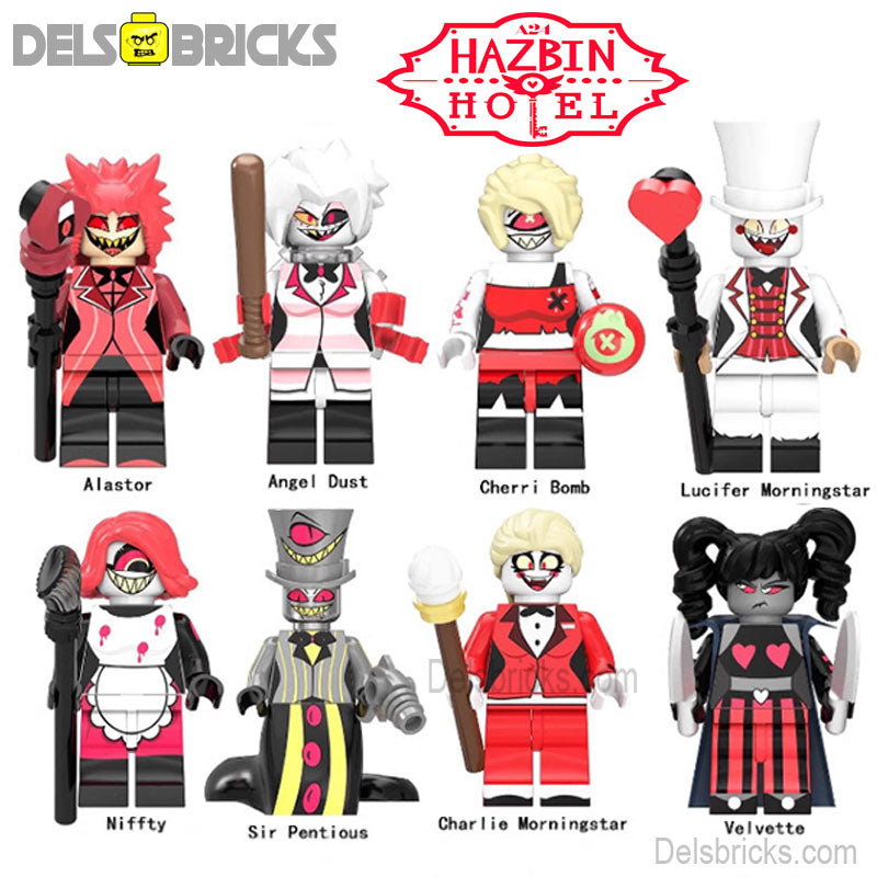 Hazbin Hotel Set of 8 Best Lego Minifigures Custom Toys (ONLINE ORDER ONLY)