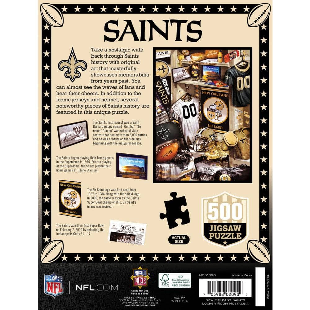 New Orleans Saints - Locker Room 500 Piece Jigsaw Puzzle (ONLINE ORDER ONLY)