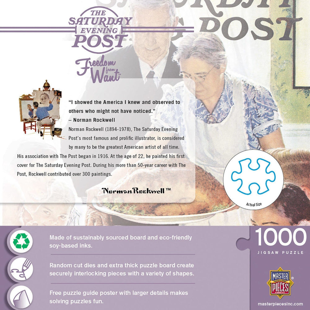 Saturday Evening Post - Freedom from Want 1000 Piece Jigsaw Puzzle (ONLINE ORDER ONLY)