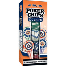 Auburn Tigers 100 Piece Poker Chips (ONLINE ORDER ONLY)
