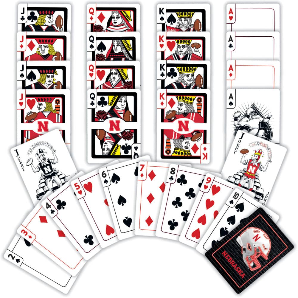 Nebraska Cornhuskers Neon Playing Cards - 54 Card Deck