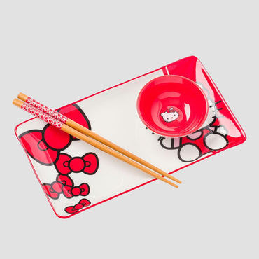 Hello Kitty Red Ceramic Sushi Plate Set (ONLINE ORDER ONLY)