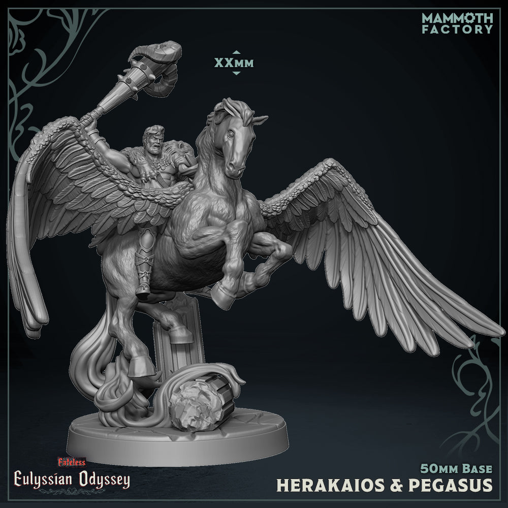 Herakaios & Pegasus (Male Human Barbarian Cavalry Unit) (Online Order Only)