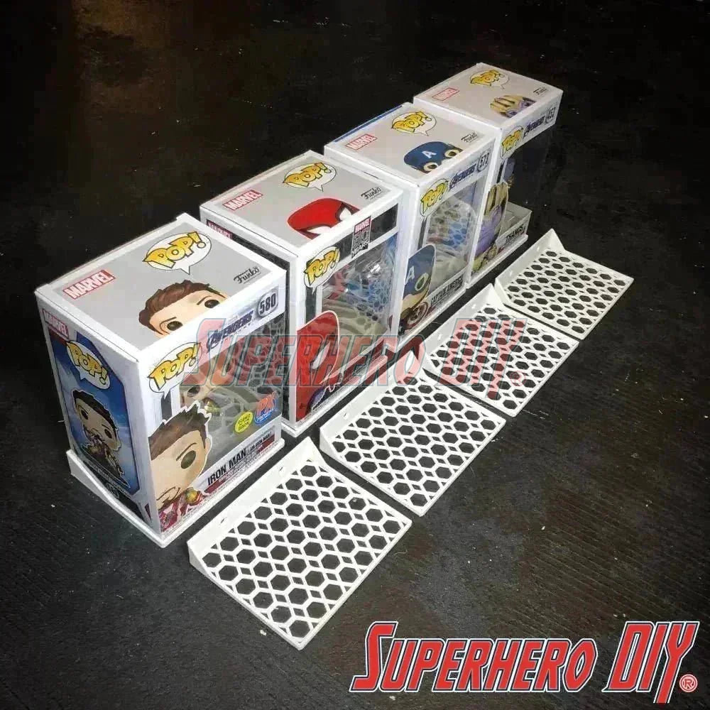 Hexagon Funko Pop Box Floating Shelves | Wall Mount fits Soft Cases or Hard Protectors or Funko Box only | Screws included! (ONLINE ORDER ONLY)