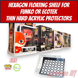 Hexagon Funko Pop Box Floating Shelves | Wall Mount fits Soft Cases or Hard Protectors or Funko Box only | Screws included! (ONLINE ORDER ONLY)