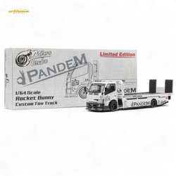 MicroTurbo HINO 300 Flat Bed Transport Truck in Pandem Rocket Bunny White 1:64 (ONLINE ORDER ONLY)