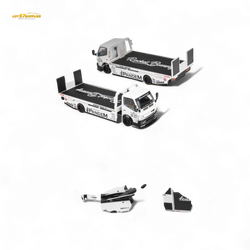 MicroTurbo HINO 300 Flat Bed Transport Truck in Pandem Rocket Bunny White 1:64 (ONLINE ORDER ONLY)