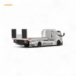 MicroTurbo HINO 300 Flat Bed Transport Truck in Pandem Rocket Bunny White 1:64 (ONLINE ORDER ONLY)
