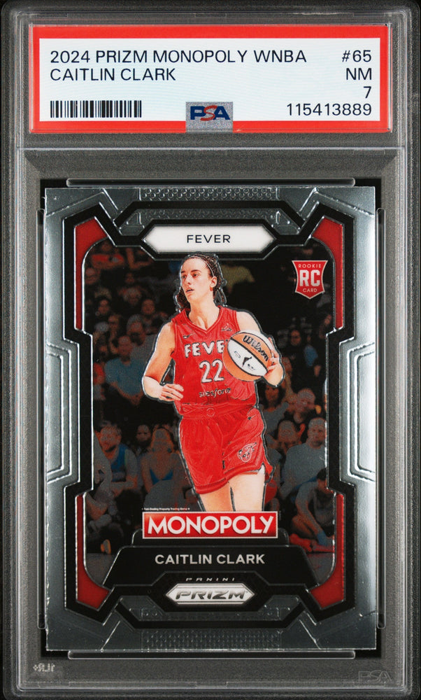 Graded 2024 Panini Prizm Monopoly WNBA Caitlin Clark #65 Rookie RC Basketball Card PSA 7 Near Mint (ONLINE ORDER ONLY)