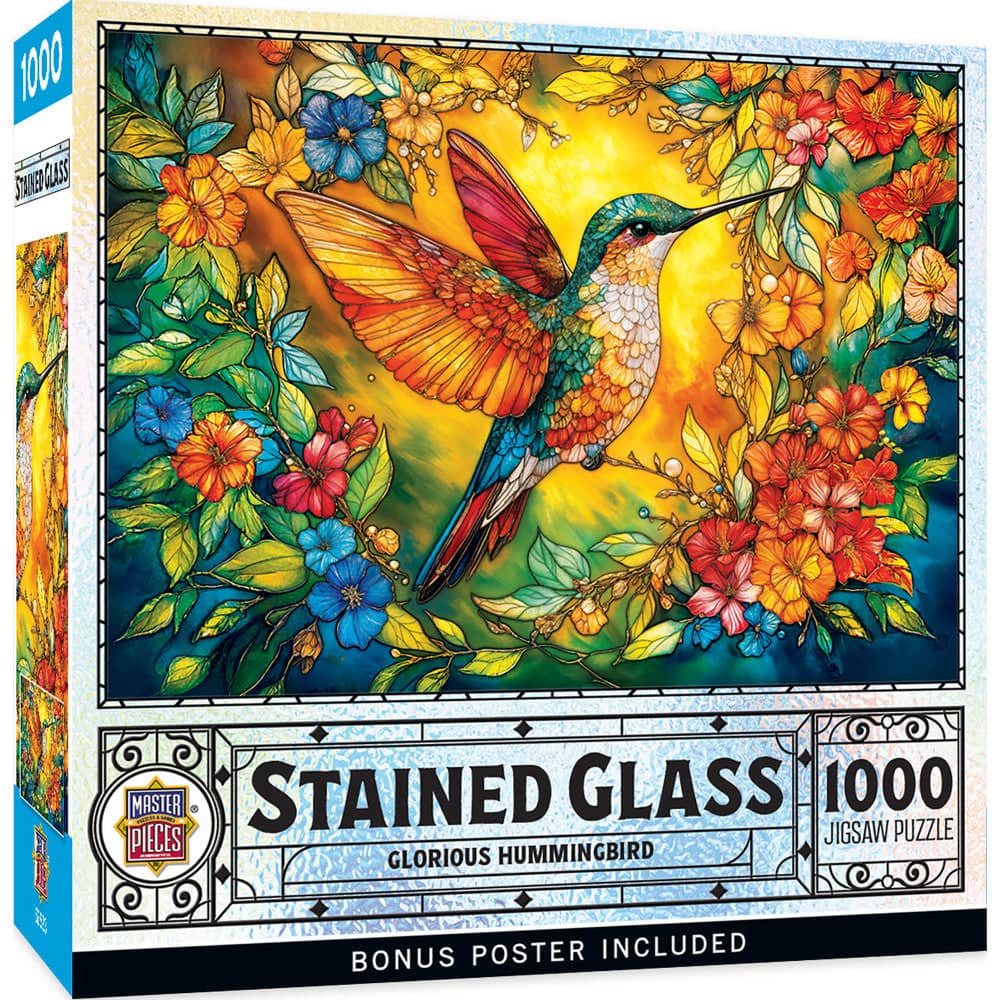 Stained Glass - Glorious Hummingbird 1000 Piece Jigsaw Puzzle (ONLINE ORDER ONLY)