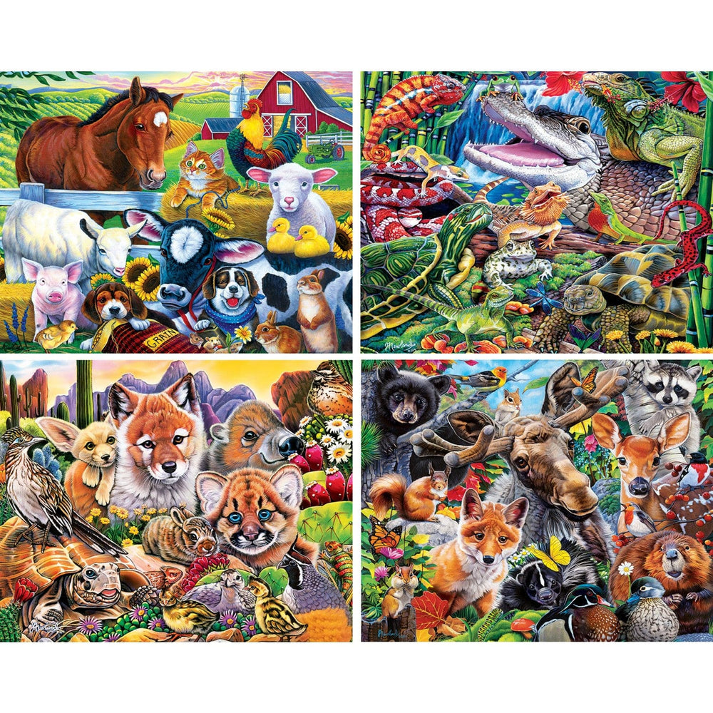 World of Animals 100 Piece Jigsaw Puzzles 4-Pack V2 (ONLINE ORDER ONLY)