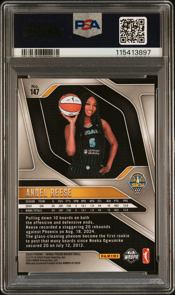 Graded 2024 Panini Prizm Angel Reese #147 Rookie RC Basketball Card PSA 9 Mint (ONLINE ORDER ONLY)