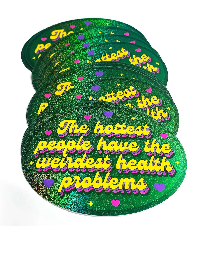 Holographic Glitter Oval Sticker – Weirdest Health Problems Sticker (ONLINE ORDER ONLY)
