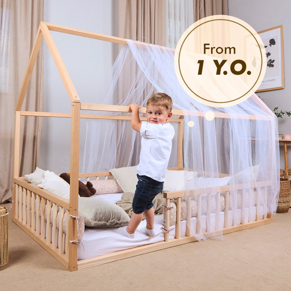 Montessori House Bed for Kids with Fence (ONLINE ORDER ONLY)