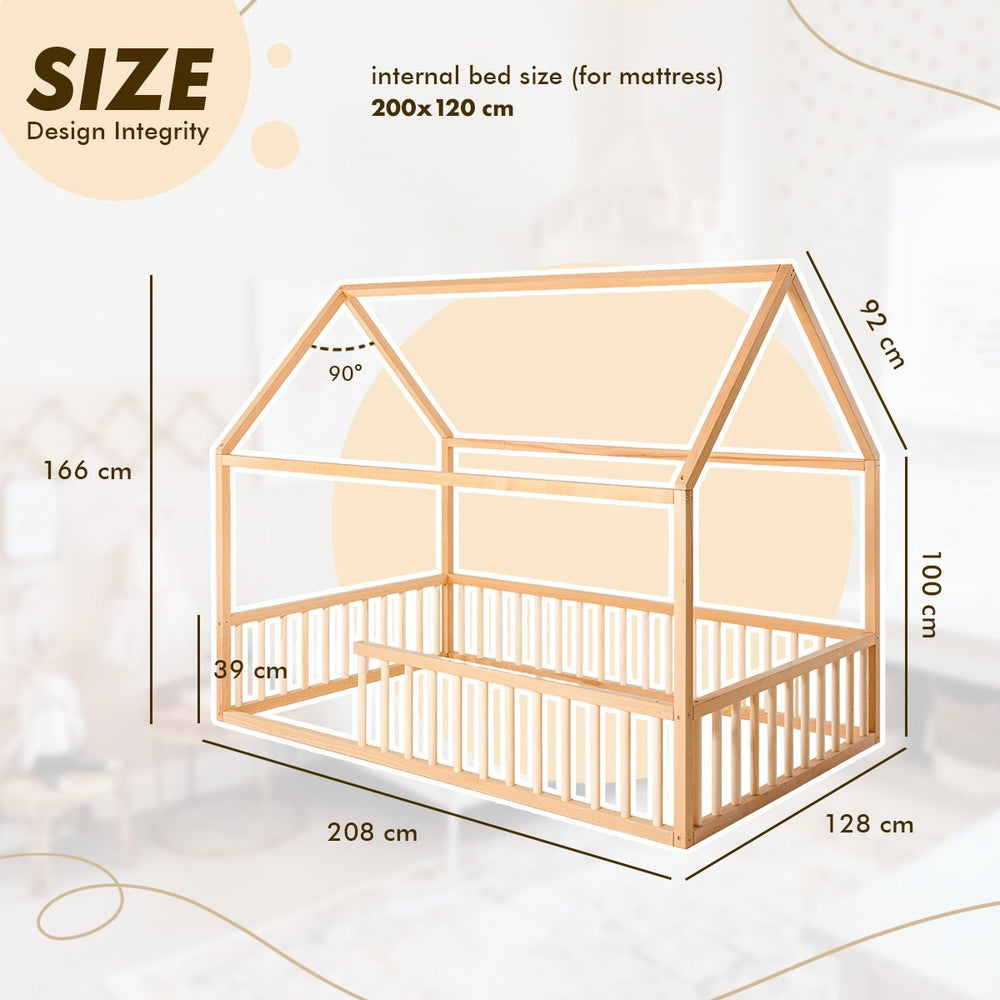 Montessori House Bed for Kids with Fence (ONLINE ORDER ONLY)