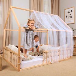 Montessori House Bed for Kids with Fence (ONLINE ORDER ONLY)