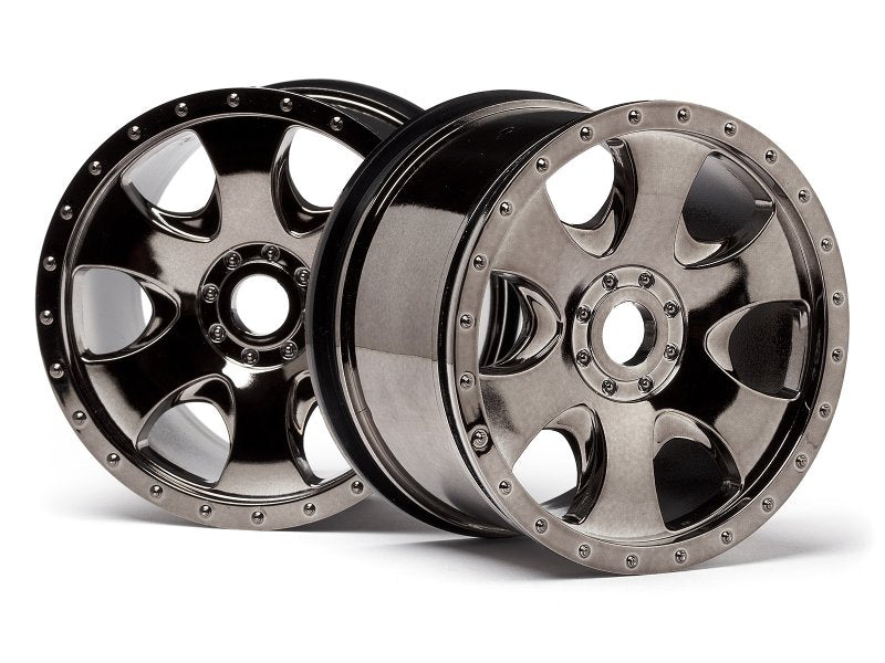 HPI Racing Warlock Wheel Black Chrome 83X56mm Savage X (2pcs) (ONLINE ORDER ONLY)