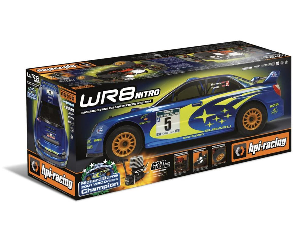 HPI Racing WR8 Nitro 3.0 2001 WRC Subaru Impreza 1/8 Scale 4WD RTR Rally Car (ONLINE ORDER ONLY)