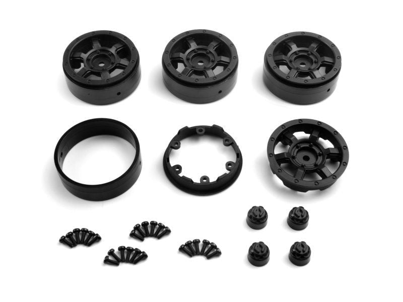 HPI Racing CC-6 Beadlock 1.3in Wheel (Black / 4 Pcs) – Venture18 CC Scale RC Wheels