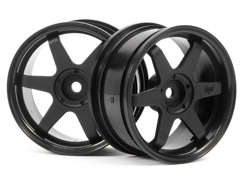 HPI Racing TE37 Wheels 26mm-3mm Offset Black Fits 26mm Tire (ONLINE ORDER ONLY)