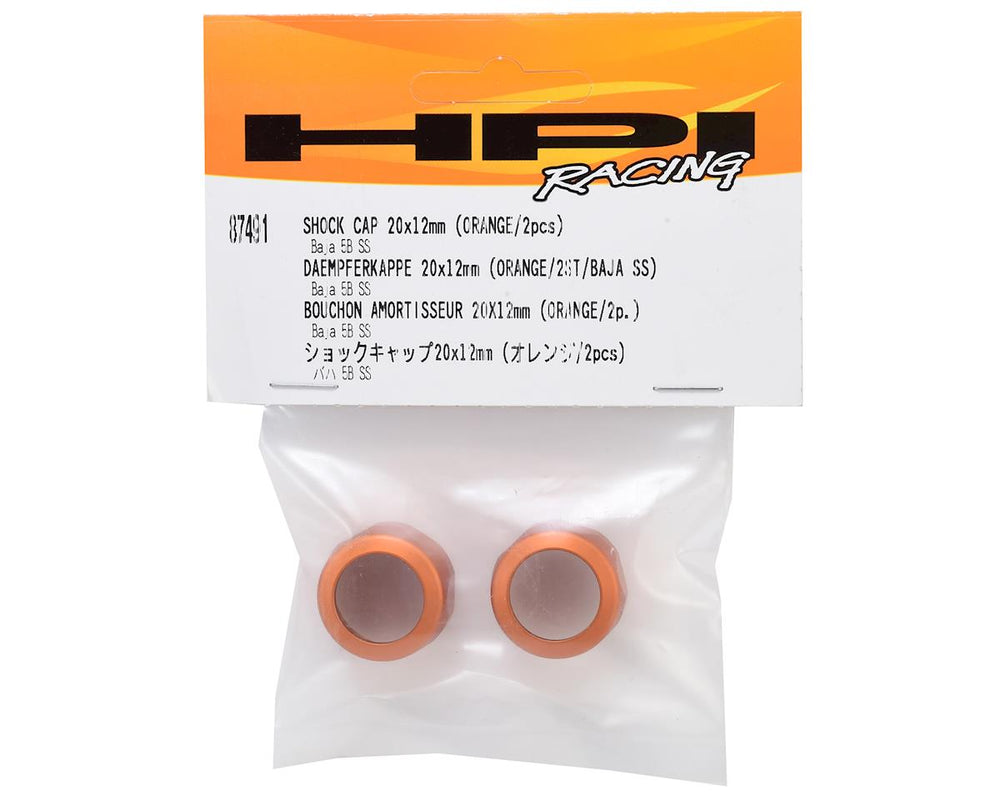 HPI Racing Shock Cap 20X12mm (Orange/2pcs) Baja 5T/SS (ONLINE ORDER ONLY)