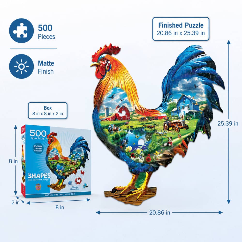 Shapes - The Rooster's Song 500 Piece Jigsaw Puzzle