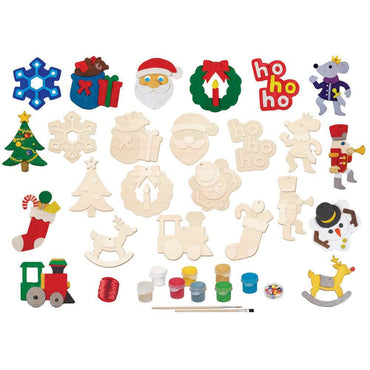 12 Holiday Ornaments Wood Craft & Paint Kit (ONLINE ORDER ONLY)