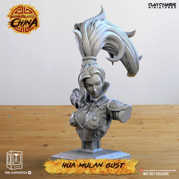 3D Printed Clay Cyanide Hua Mulan Bust Legends and Gods Of China 28 32 mm D&D (Online Only)