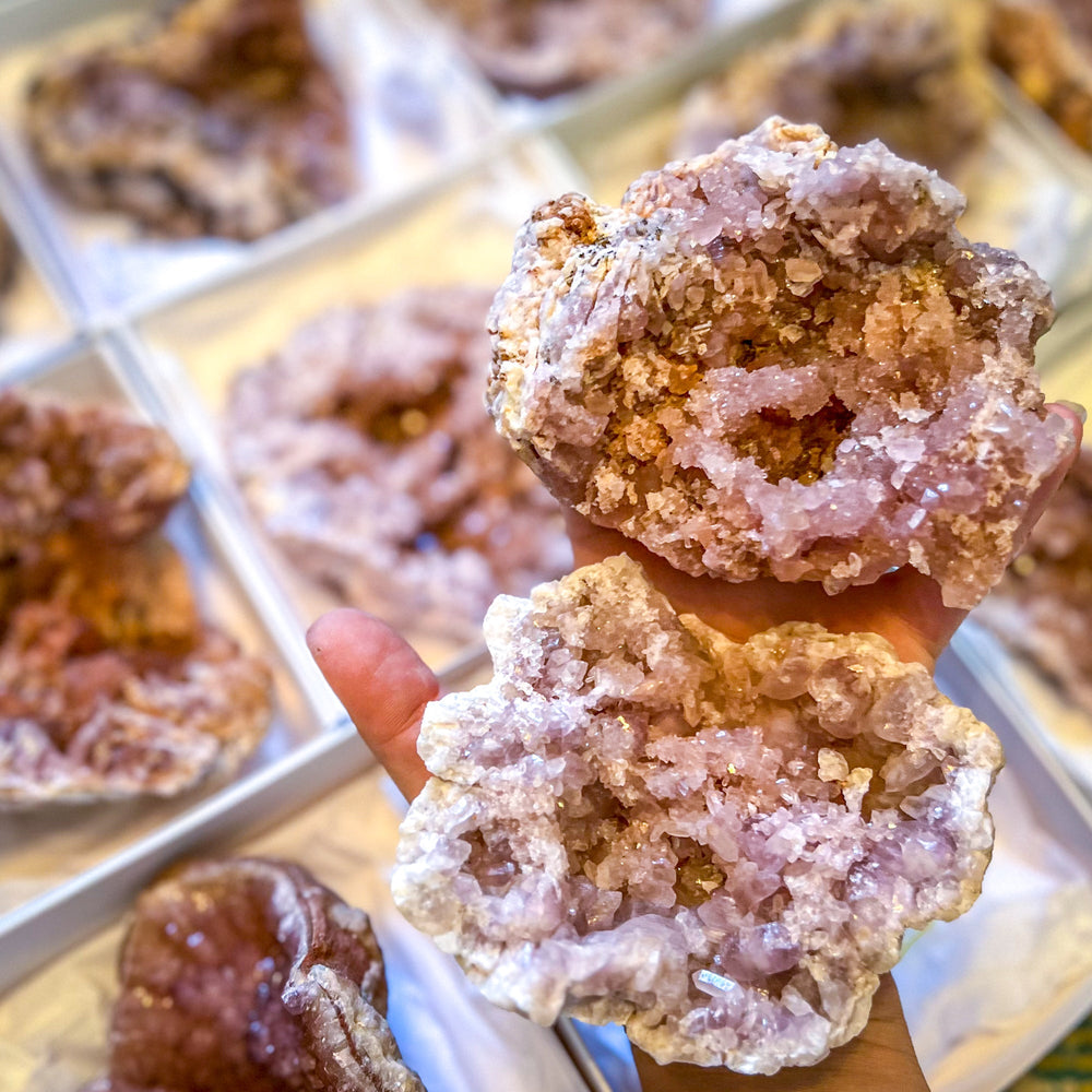 Large Raw Pink Amethyst Geodes from El Choique Mine Argentina (ONLINE ORDER ONLY)