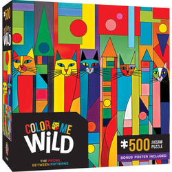 Color Me Wild - The Prowl Between Patterns 500 Piece Jigsaw Puzzle