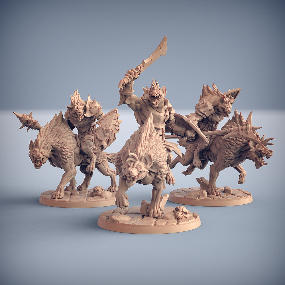 3D Printed Artisan Guild Hyenafiend Riders Bonegnasher Gnolls 28mm 32mm (Online Only)