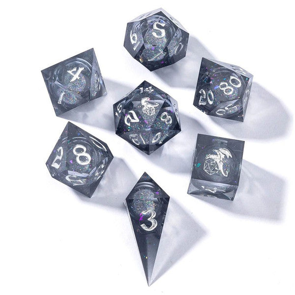 7-Set Captured Magic Rainbow-  Polyhedral Dice Set - Liquid Core (ONLINE ORDER ONLY)