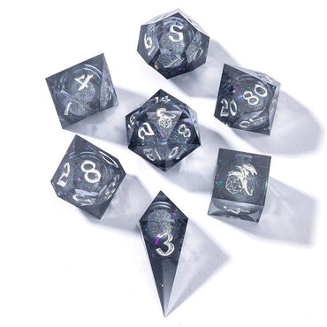 7-Set Captured Magic Rainbow-  Polyhedral Dice Set - Liquid Core (ONLINE ORDER ONLY)