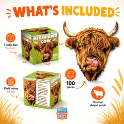 Highland Cow 100 Piece Shaped Jigsaw Puzzle