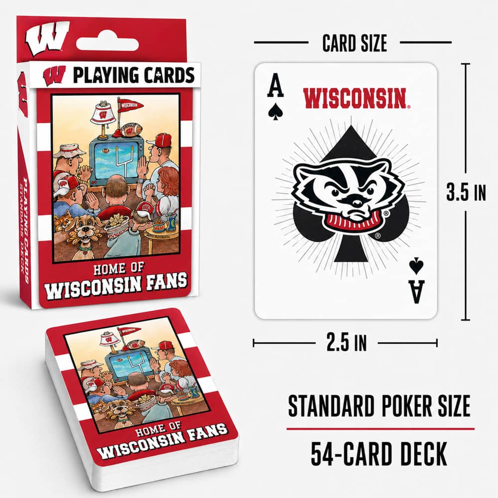 Wisconsin Badgers Fan Deck Playing Cards - 54 Card Deck