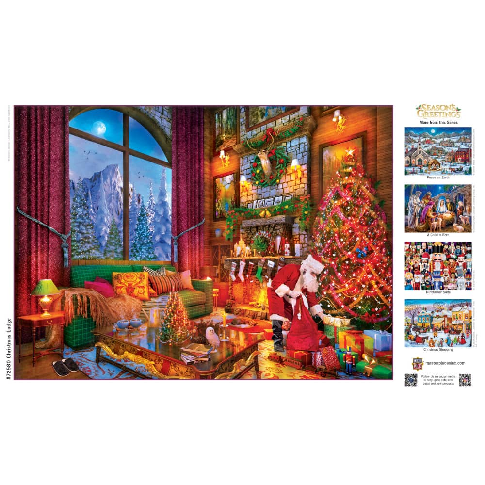 Season's Greetings - Christmas Lodge 1000 Piece Jigsaw Puzzle