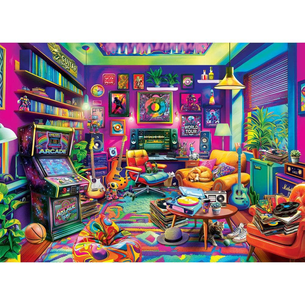 Back in Time - Black Light Den 1000 Piece Jigsaw Puzzle