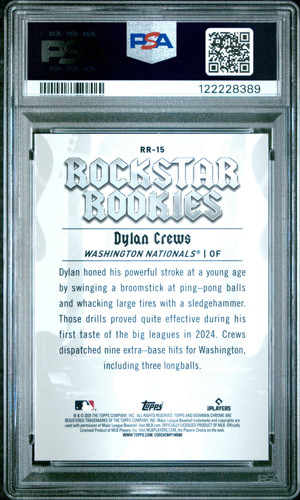 Graded 2025 Topps Bowman Dylan Crews #RR15 Rockstar Rookies Rookie RC Baseball Card PSA 8 Near Mint (ONLINE ORDER ONLY)