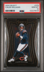 Graded 2024 Panini Select Caleb Williams #378 Rookie RC Football Card PSA 10 Gem Mint (ONLINE ORDER ONLY)