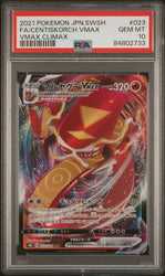 2021 POKEMON JAPANESE SWORD & SHIELD VMAX CLIMAX FULL ART CENTISKORCH VMAX #23 PSA 10 (Online Order Only)
