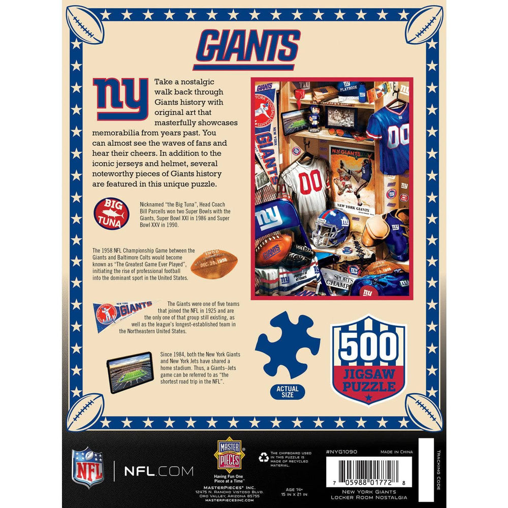 New York Giants - Locker Room 500 Piece Jigsaw Puzzle (ONLINE ORDER ONLY)