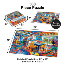 Home Sweet Home - Game Night Central 500 Piece Jigsaw Puzzle