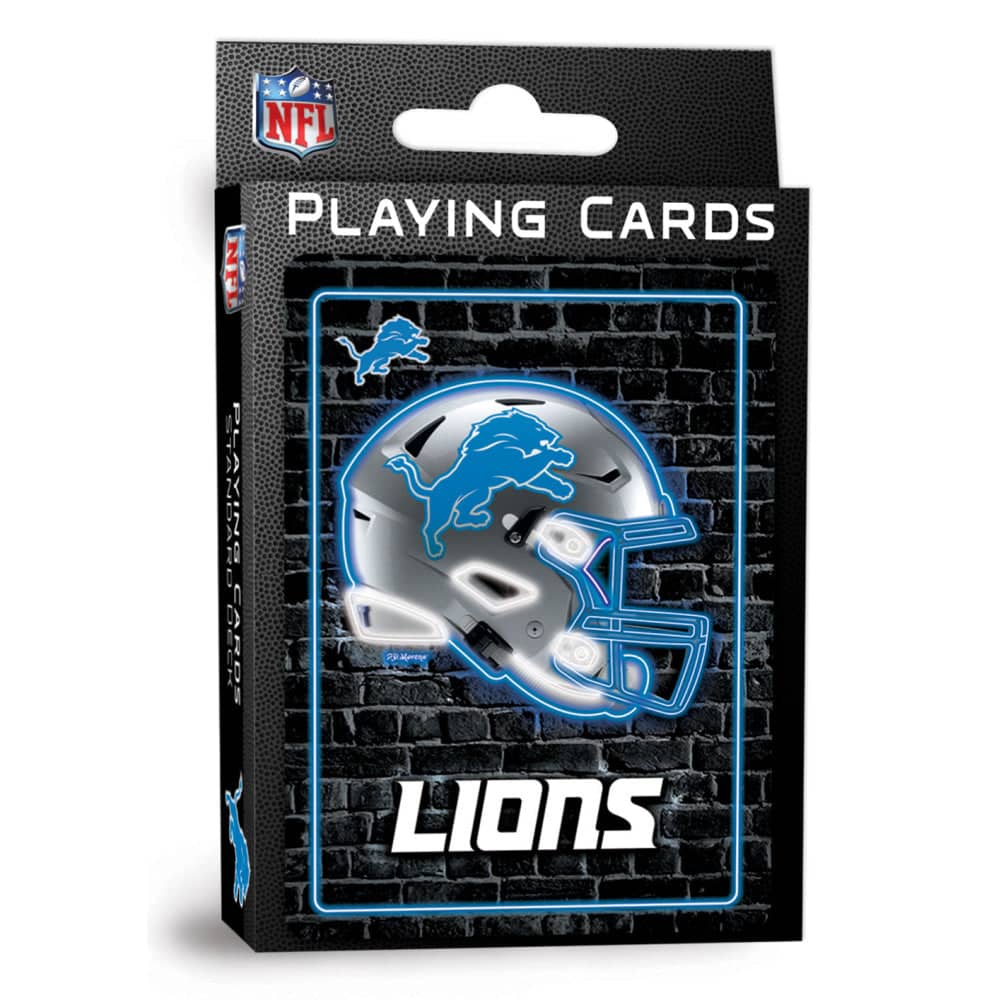 Detroit Lions Neon Playing Cards - 54 Card Deck