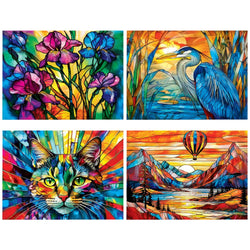 Stained Glass - 500 Piece Jigsaw Puzzles 4 Pack (ONLINE ORDER ONLY)