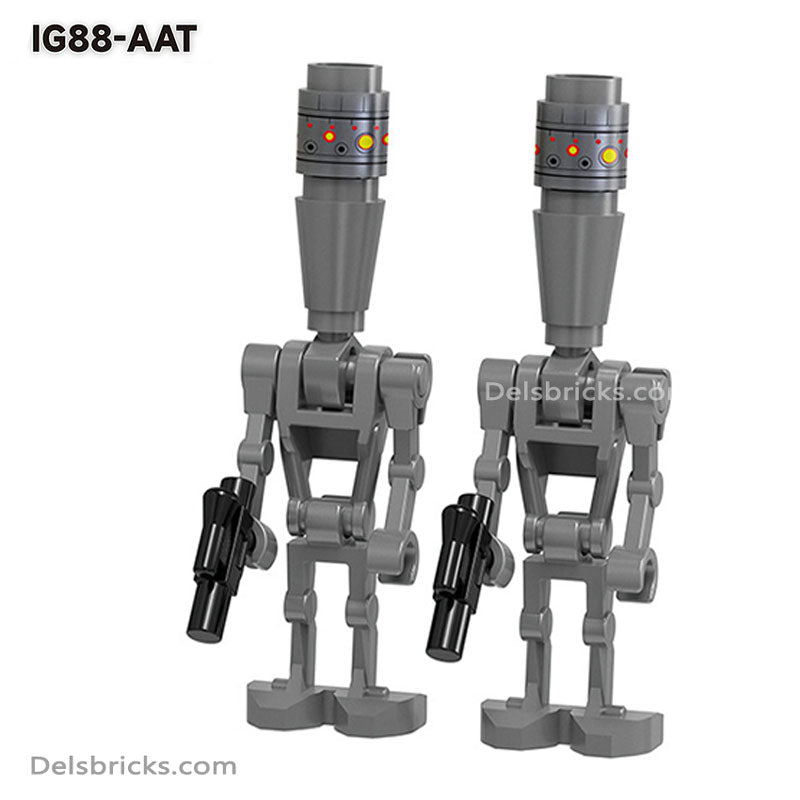 Battle Droids & IG-88 4 pack Lego Star Wars Minifigures Custom Toys (ONLINE ORDER ONLY)